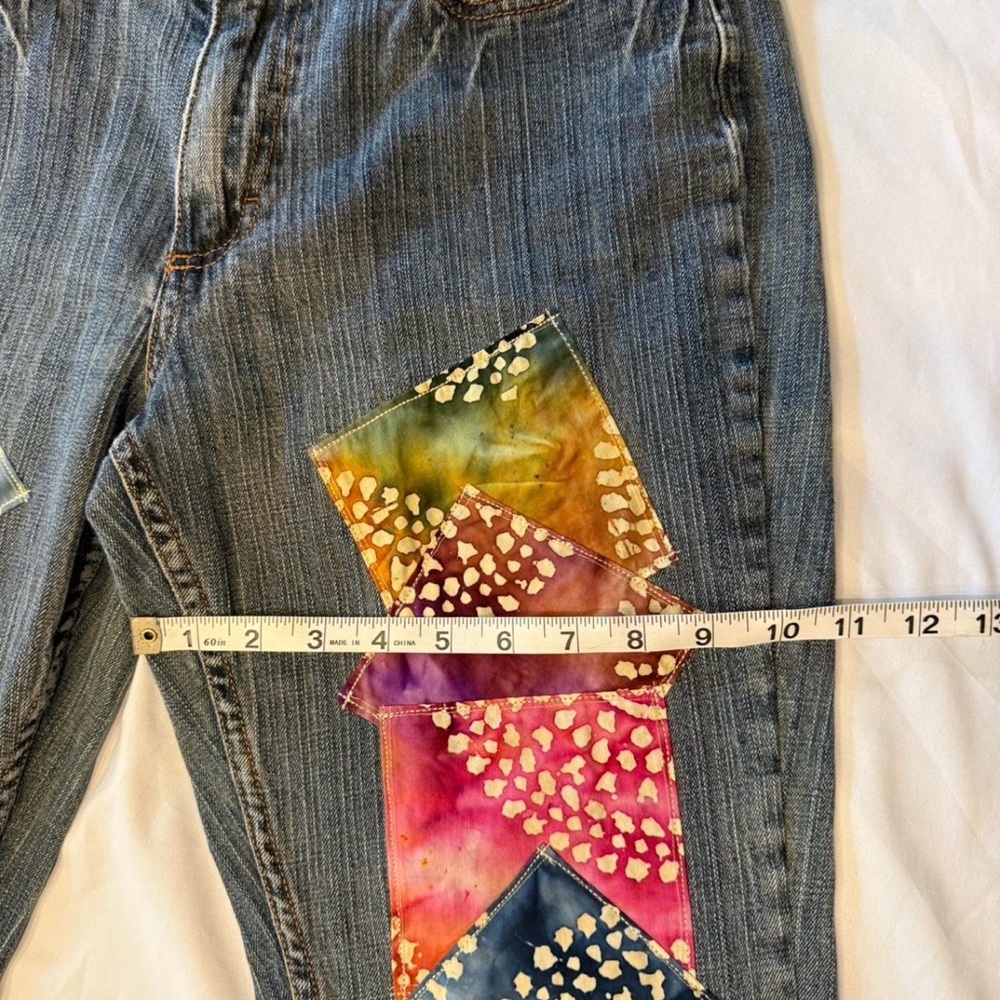 Artistic Patchwork Boot Cut Jeans - image 5